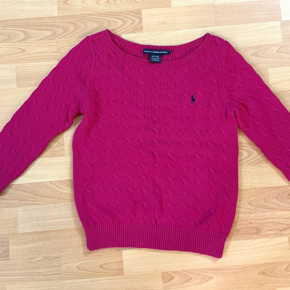 Ralph Lauren Fuchsia Cable Knit Sweater